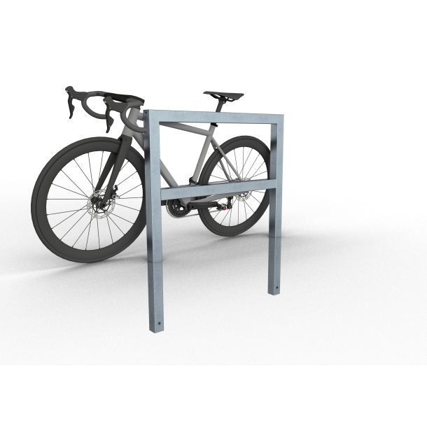 Lean-on hoop made of steel tube | Square tube 60 x 60 mm | with cross bar | total width: 1000 mm | hot-dip galvanized